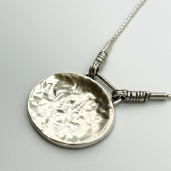 N1356 Vintage Silpada Oval 925 Sterling Silver Pendant Necklace 'Seattle Skies’ - Picture 5 of 15